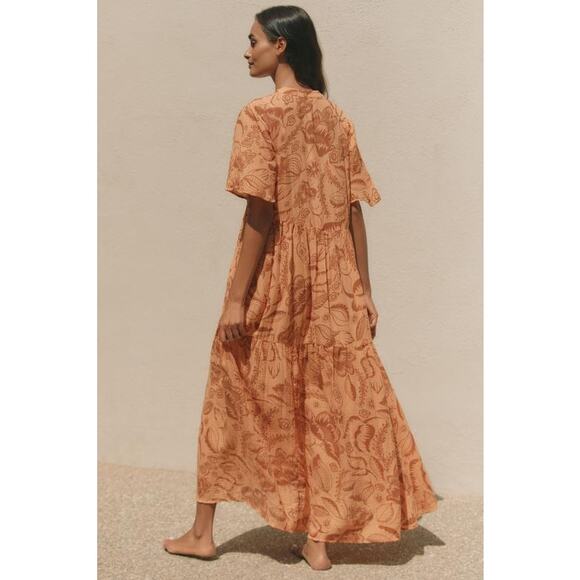 nwt by ANTHROPOLOGIE sz L The Kallie Flowy Maxi Dress: Printed Edition - Picture 3 of 3